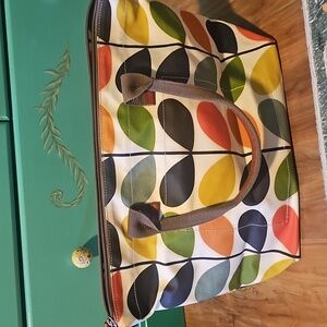 Orla Kiely Multicolor Leaf Print Women's Bag